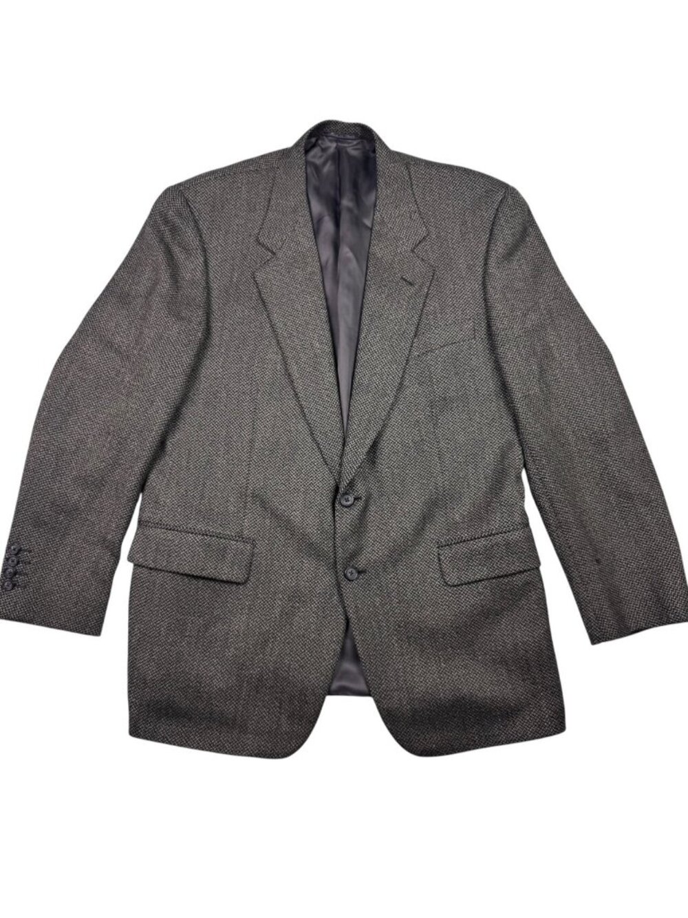 Corneliani Men's 100% Wool Tweed 2-Button Blazer Gray Herringbone • Italy • 42R - Picture 2 of 13